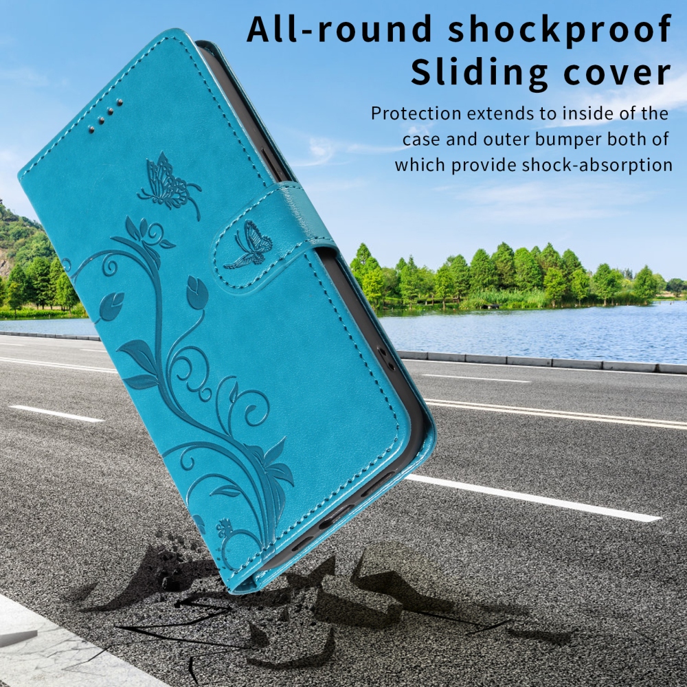 Flowery knižkové púzdro na Samsung Galaxy S26 Ultra - modré