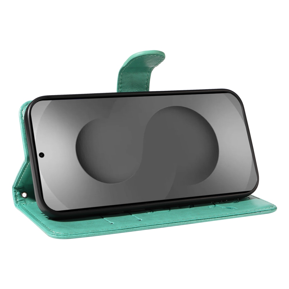 Flowery knižkové puzdro na Samsung Galaxy S26 Ultra - modrozelené