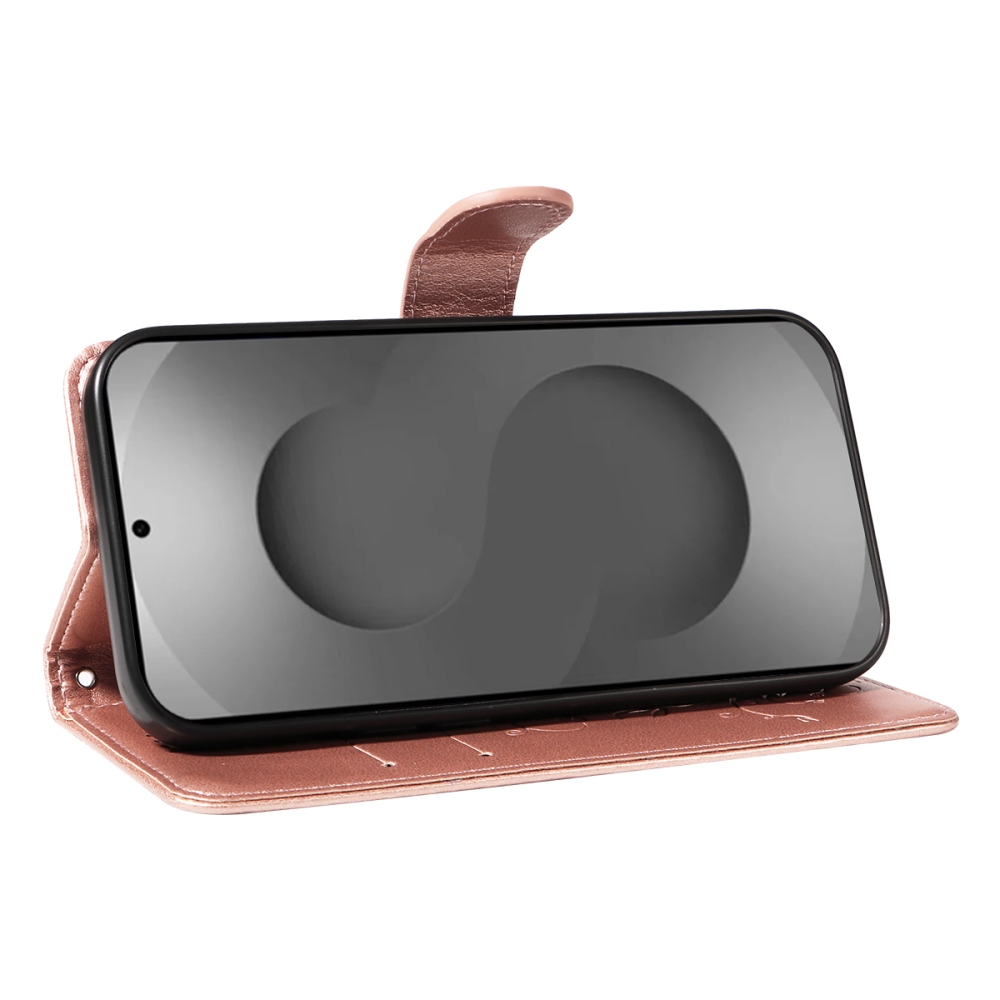 Flowery knižkové puzdro na Samsung Galaxy S26 Ultra - ružovozlaté