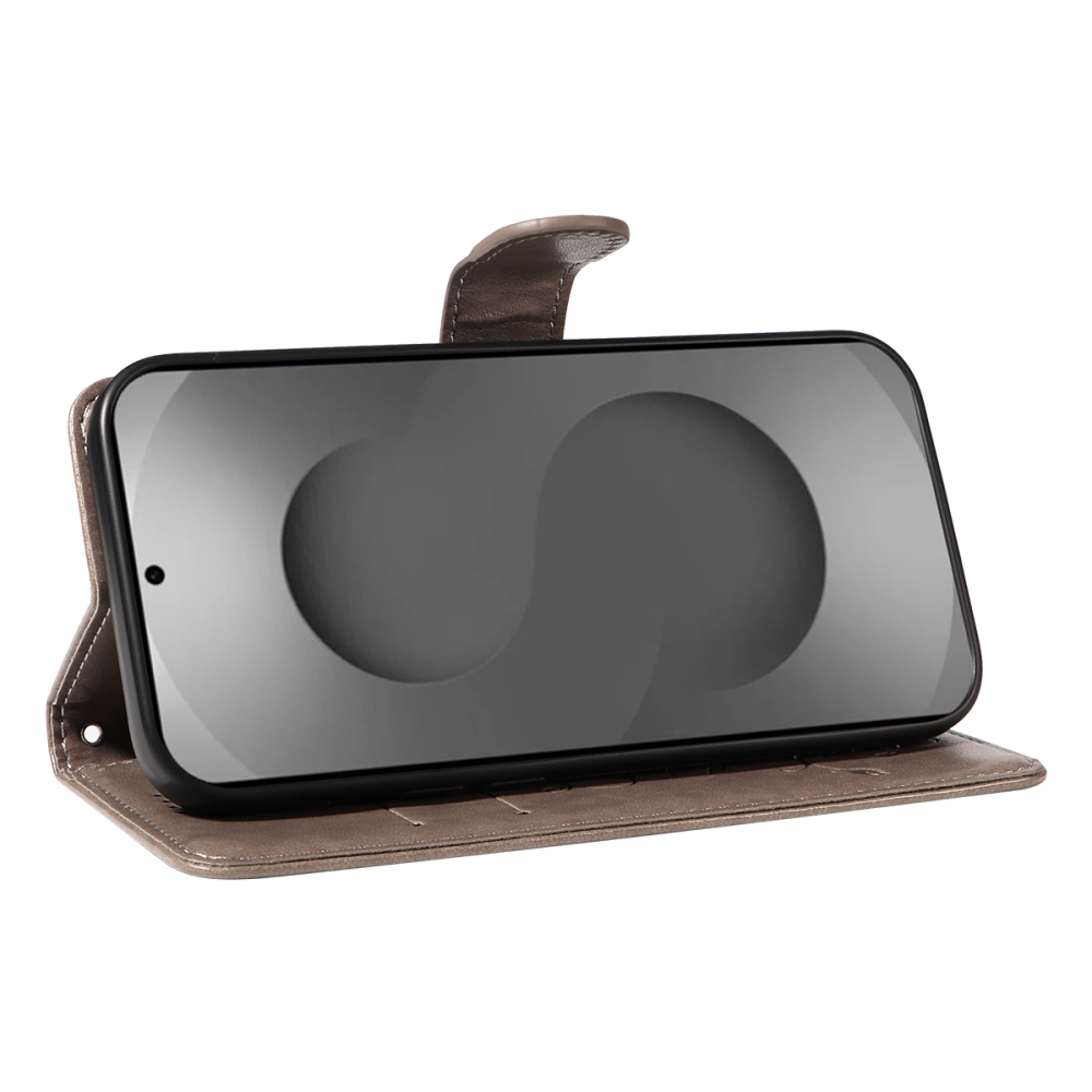 Flowery knižkové púzdro na Samsung Galaxy S26 Ultra - šedé