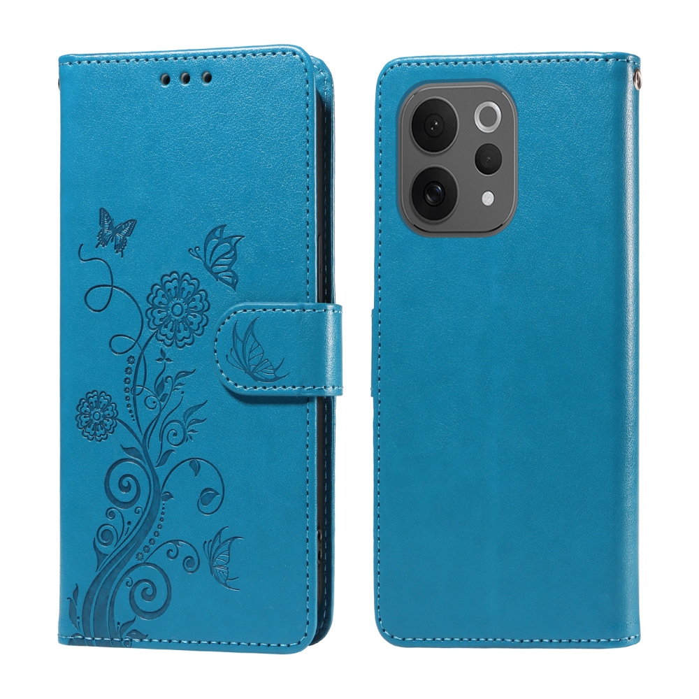 Flowery knižkové puzdro na Vivo V70 5G - modré