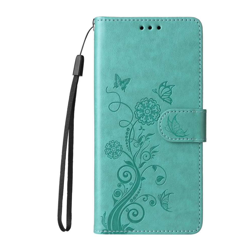 Flowery knižkové puzdro na Vivo V70 5G - modrozelené