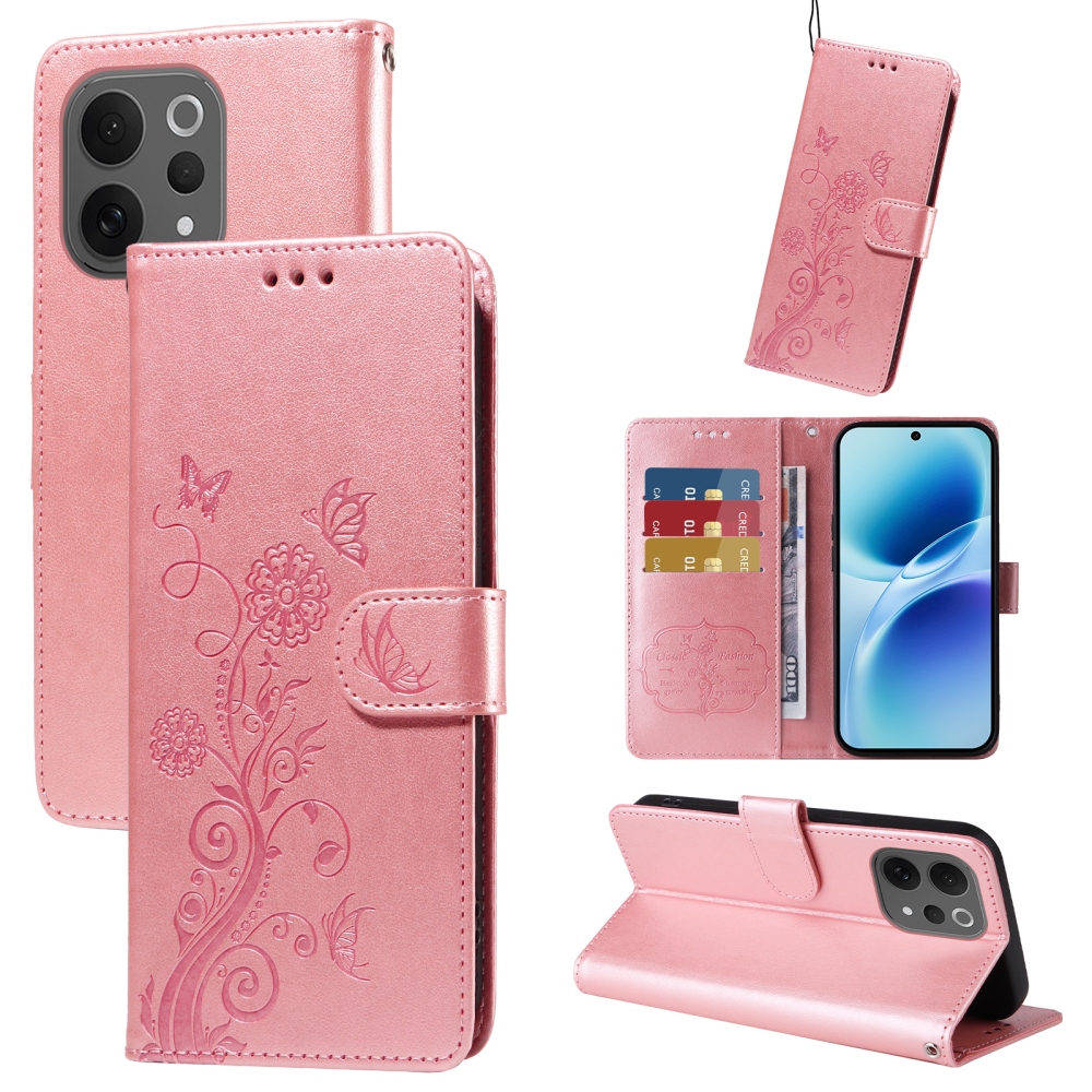 Flowery knižkové puzdro na Vivo V70 5G - ružové