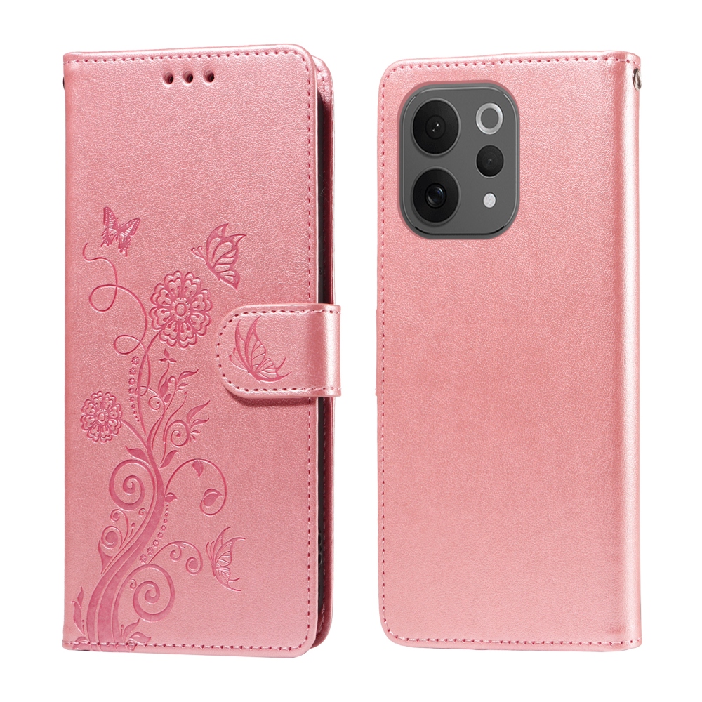 Flowery knižkové puzdro na Vivo V70 5G - ružové