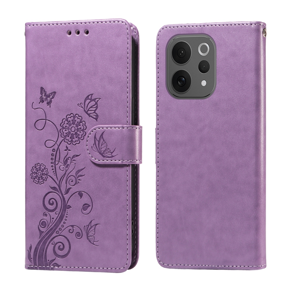 Flowery knižkové puzdro na Vivo V70 5G - svetlofialové