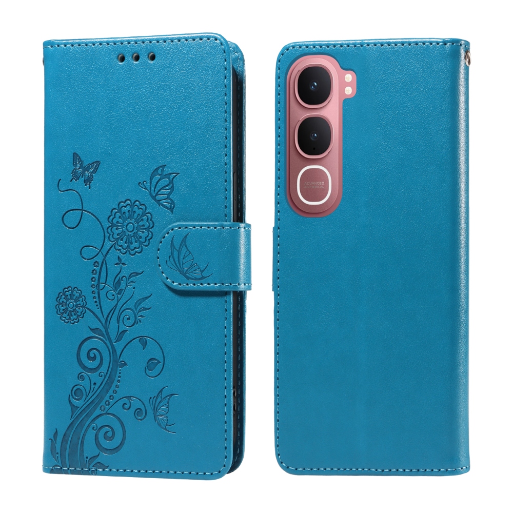 Flowery knižkové puzdro na Vivo Y21d/Vivo Y31 5G - modré