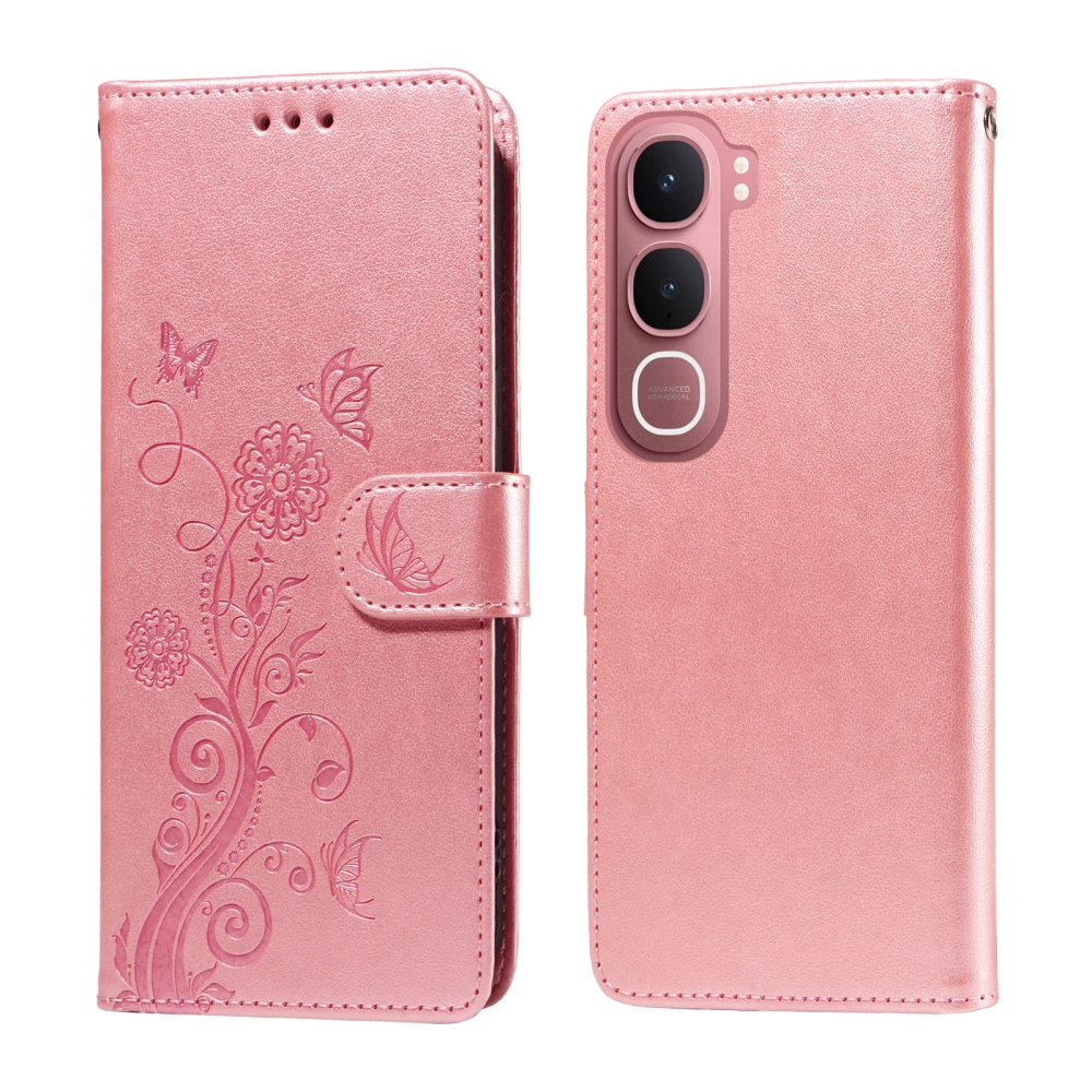 Flowery knižkové puzdro na Vivo Y21d/Vivo Y31 5G - ružové