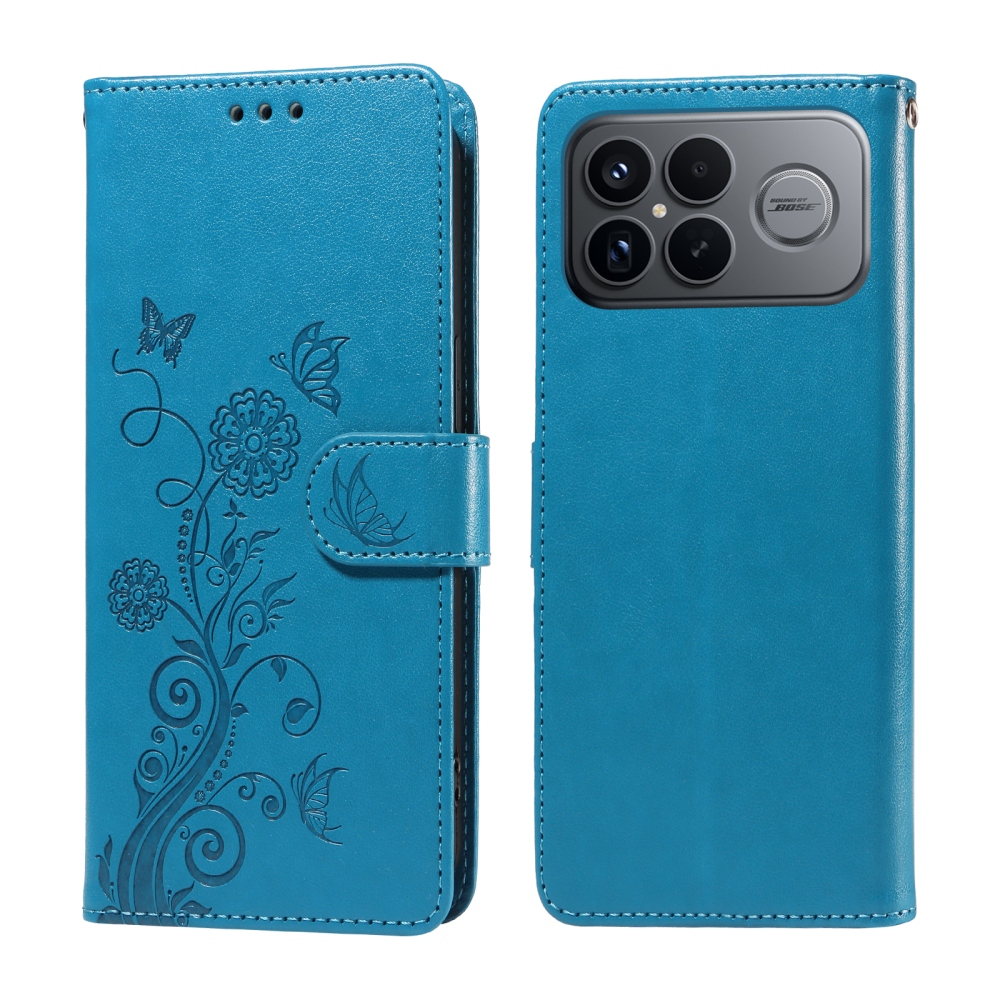 Flowery knižkové púzdro na Xiaomi Poco F8 Ultra 5G - modré