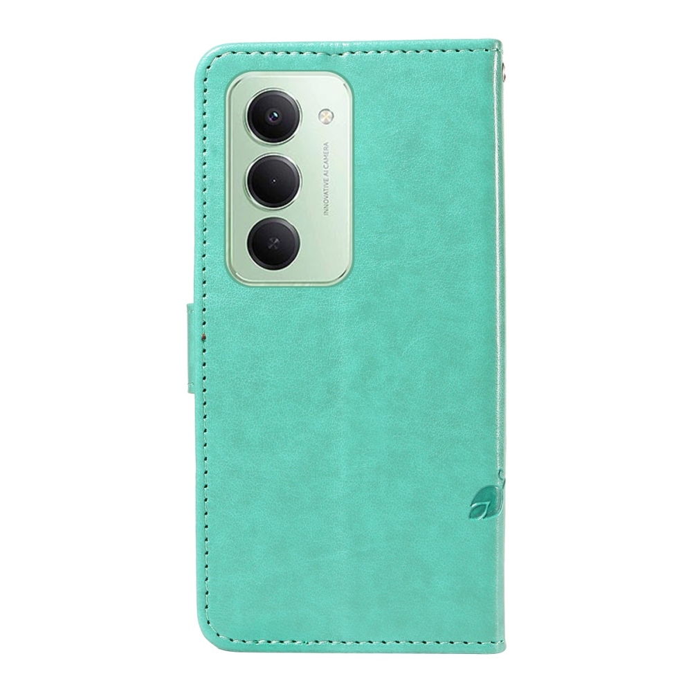 Flowery knižkové puzdro na Xiaomi Redmi 15 4G (171mm) - modrozelené