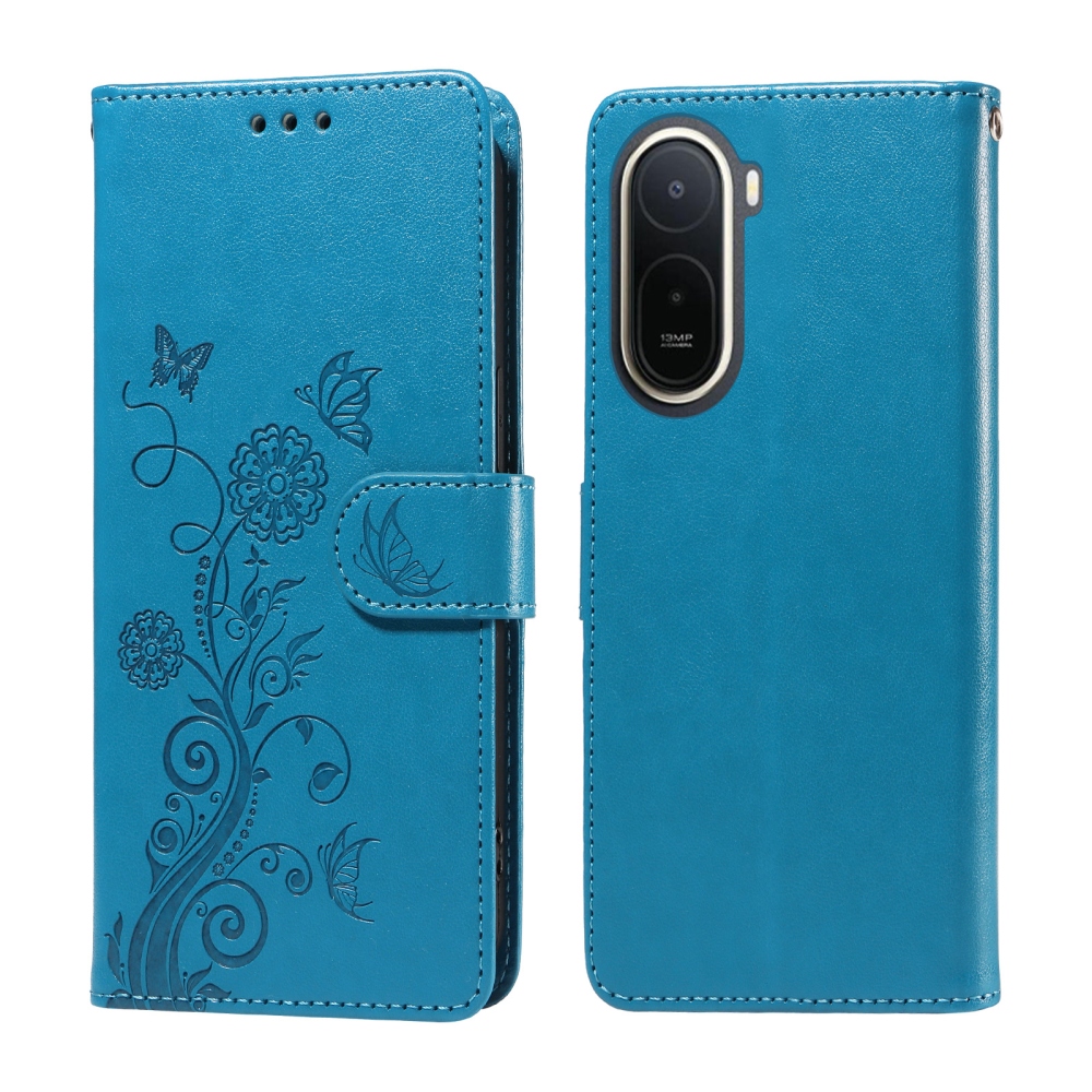 Flowery knižkové púzdro na Xiaomi Redmi A7 Pro - modré