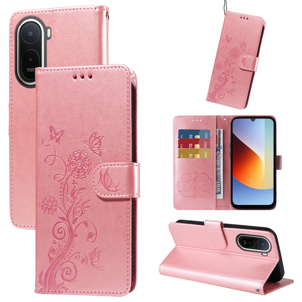 Flowery knižkové puzdro na Xiaomi Redmi A7 Pro - ružové