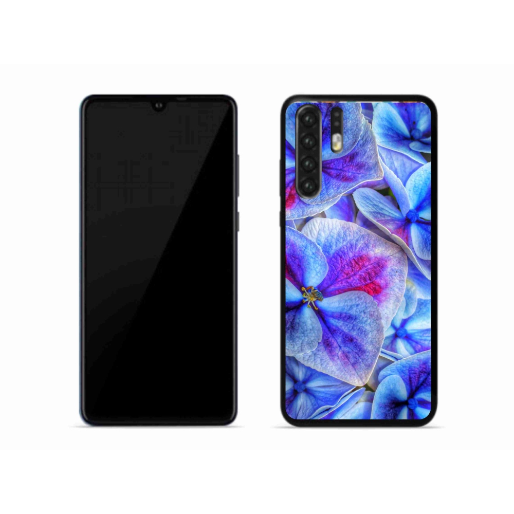 Gélový kryt mmCase na mobil Huawei P30 Pro - modré kvety 1