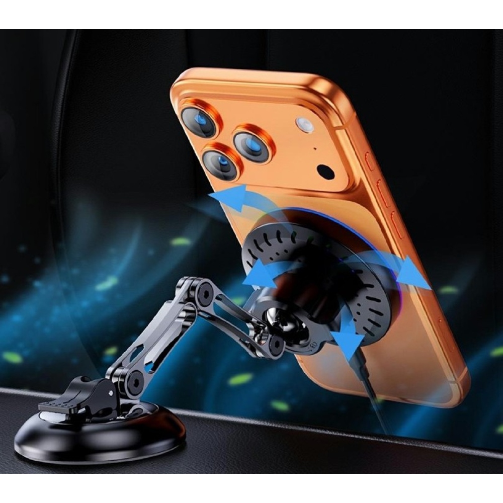 AKD255 magnetický držiak do auta s bezdrôtovým nabíjaním 15 W