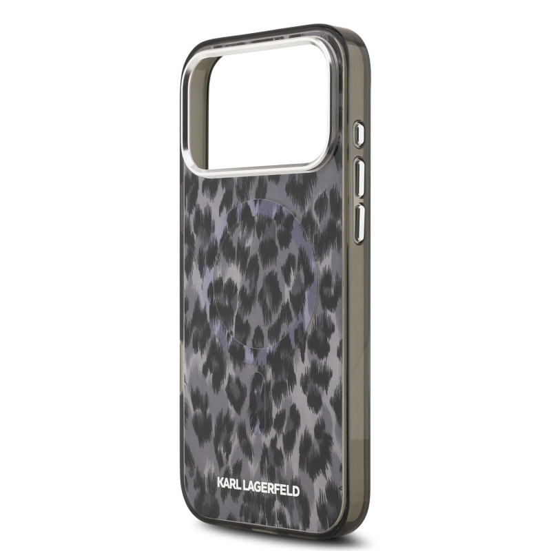 Karl Lagerfeld IML Leopard MagSafe Zadný Kryt pre iPhone 17 Pro Max Grey