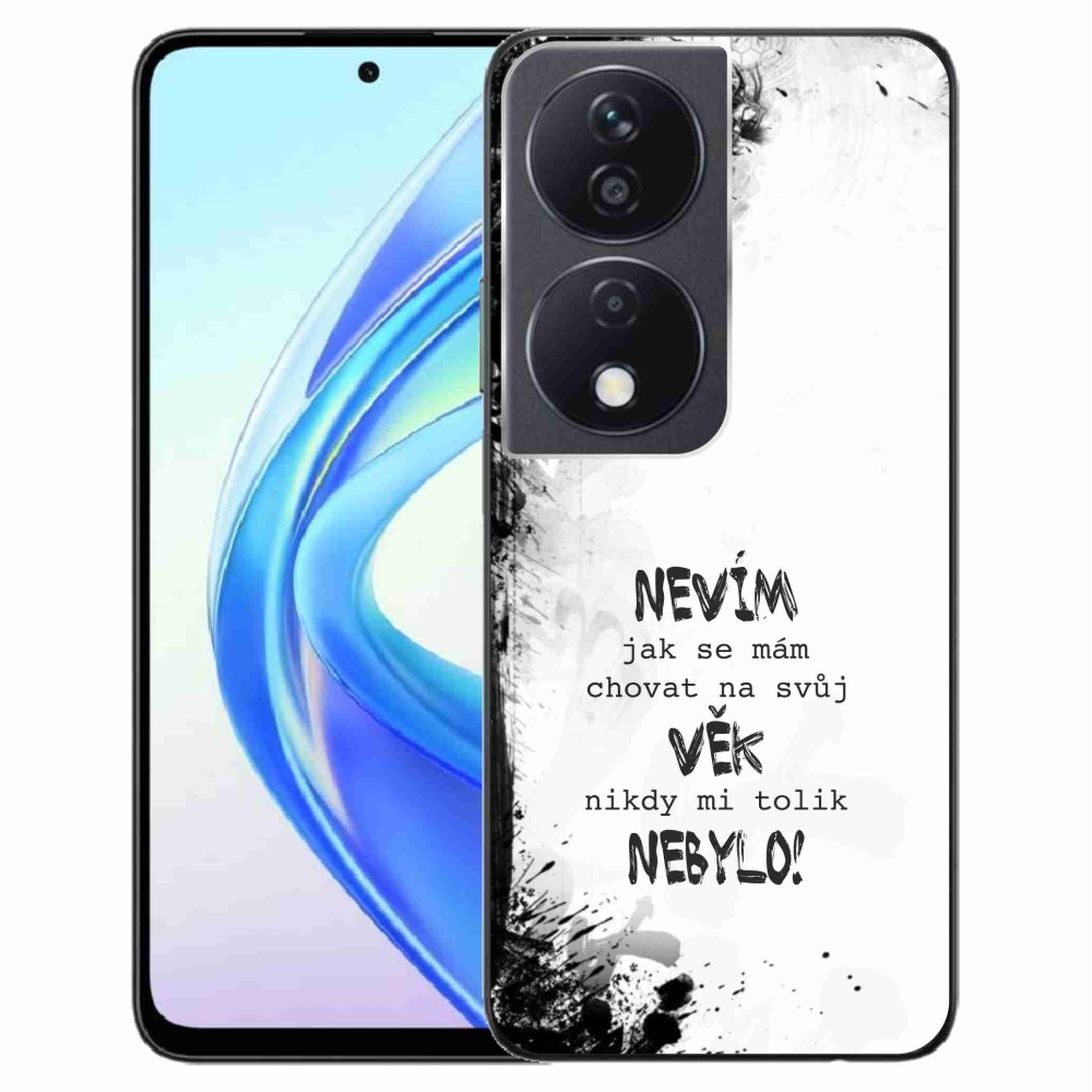 Gélový kryt mmCase na Honor X7b/Honor 90 Smart - vtipný text 14 biele pozadie