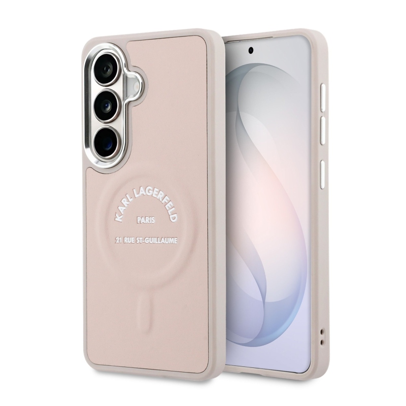 Karl Lagerfeld PU RSG Logo Magnetický zadný kryt pre Samsung Galaxy S26+ Pink