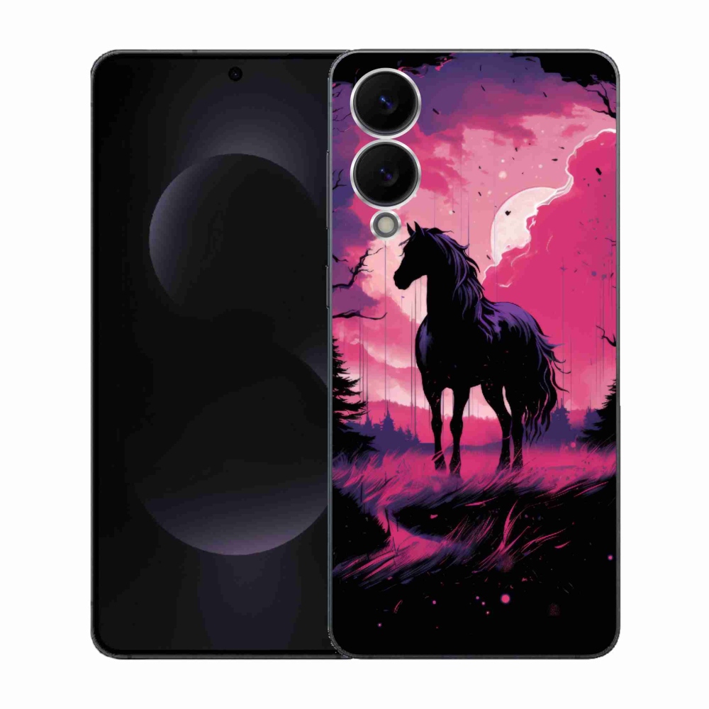 Gélový kryt mmCase na Samsung Galaxy S25 Edge - čierny kreslený kôň 1