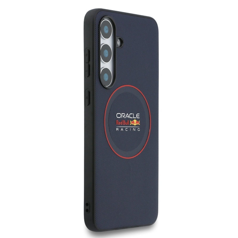 Zadný kryt Red Bull PU Leather Red Ring MagSafe pre Samsung Galaxy S25 FE Navy
