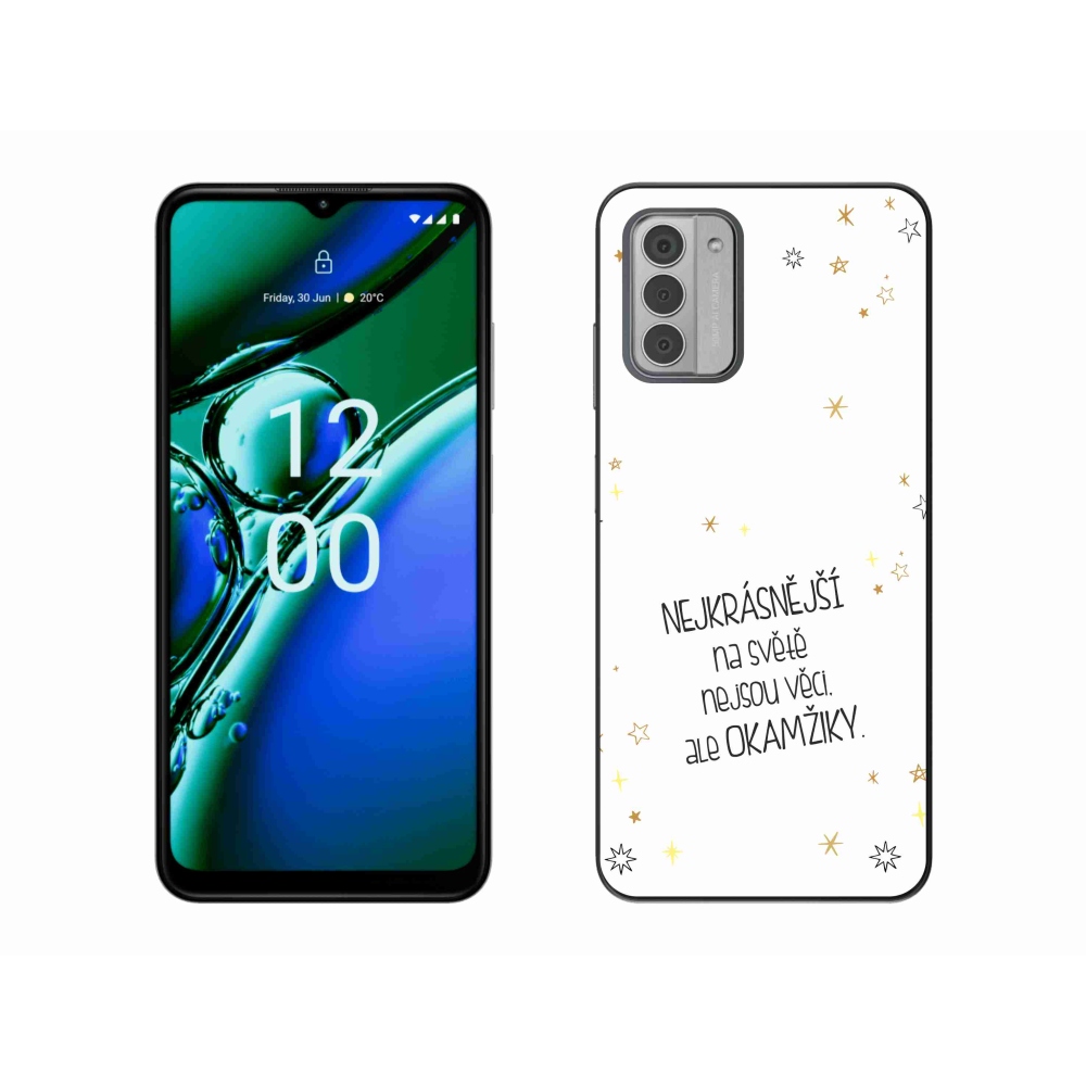 Gélový kryt mmCase na Nokia G42 - citát 4 biele pozadie