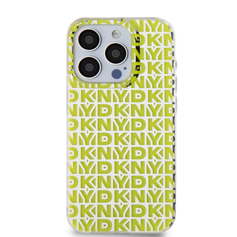 DKNY PC/TPU Repeat Pattern Zadný Kryt pre iPhone 15 Pro Max Yellow