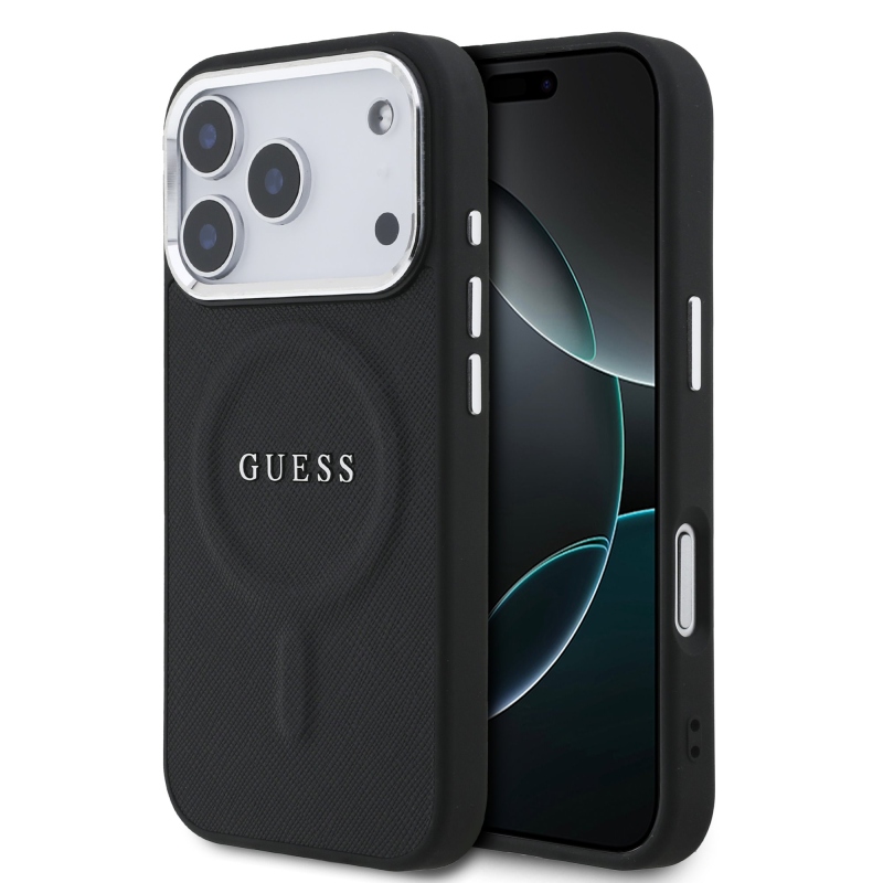 Guess PU Saffiano MagSafe zadný kryt pre iPhone 17 Pro Black