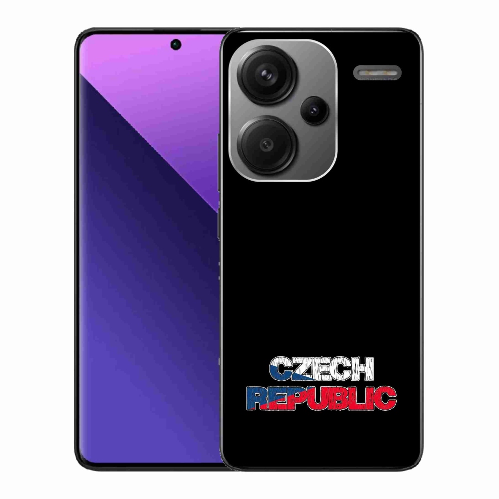 Gélový kryt mmCase na Xiaomi Redmi Note 13 Pro+ 5G - Czech Republic čierne pozadie