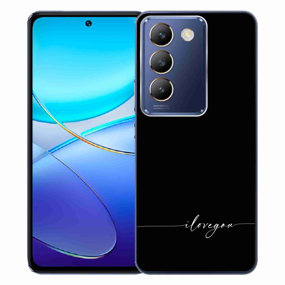 Gélový kryt mmCase na Vivo V40 SE 4G/5G - I love you čierne pozadie