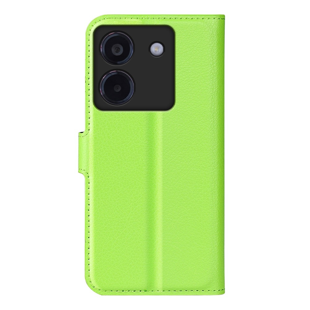 Litchi knižkové púzdro na Xiaomi Poco M7 Pro 5G - zelené