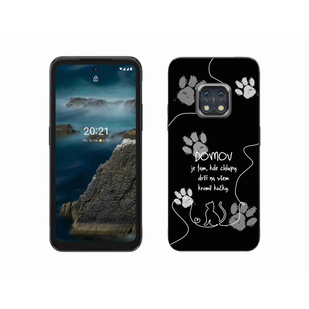 Gélový kryt mmCase na Nokia XR20 - mačacie motív čierne pozadie
