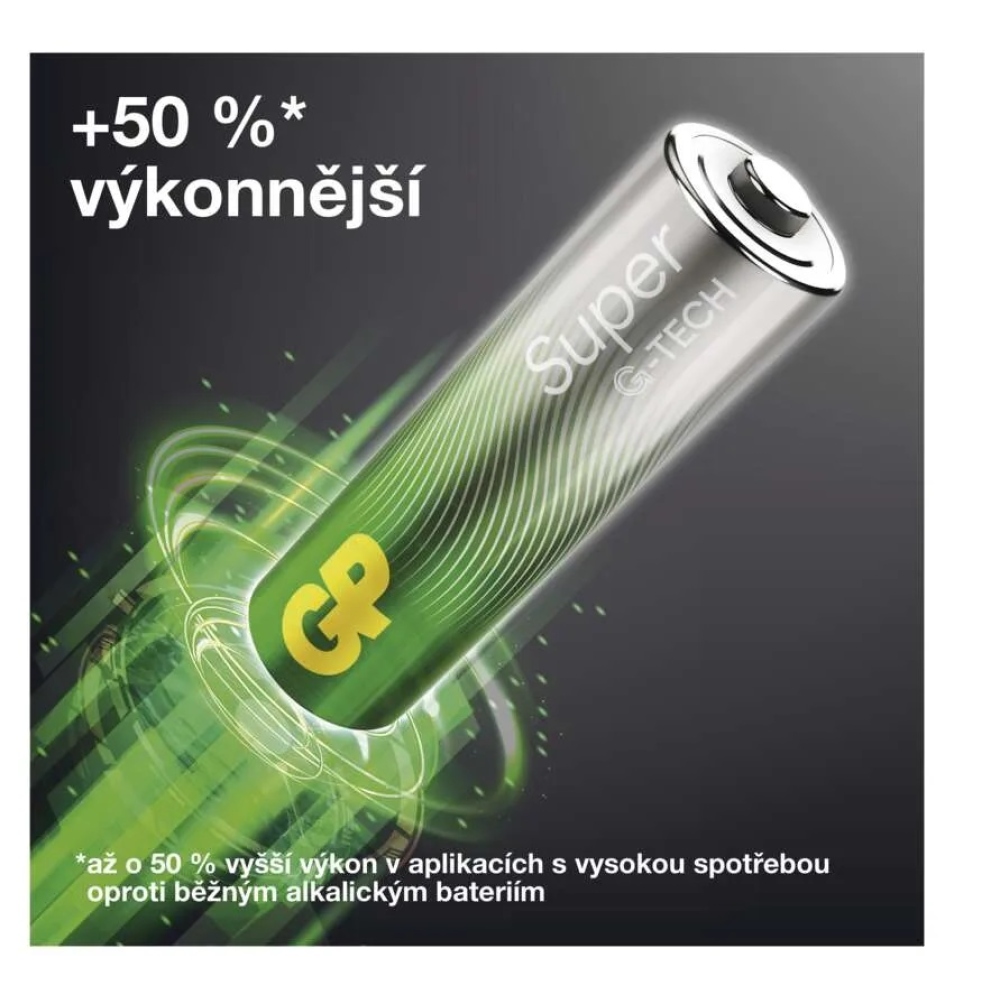 Alkalická batéria GP Super AA (LR6) - 4ks