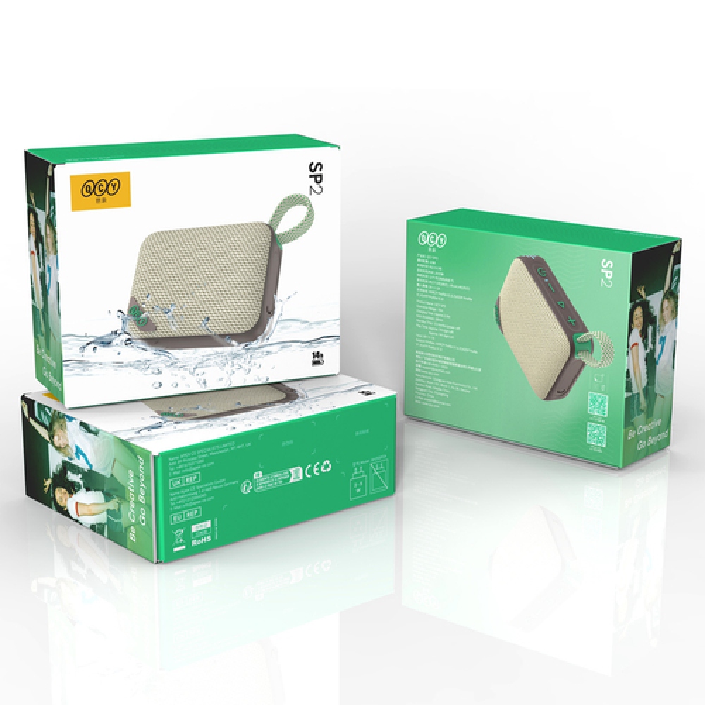 QCY SP2 Bluetooth reproduktor IP67 s RGB podsvietením - šedozelený