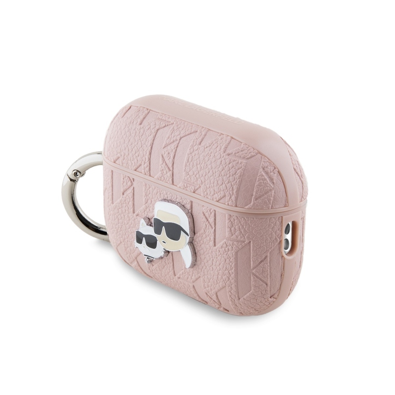 Karl Lagerfeld PU Embossed Karl and Choupette Heads Puzdro pre AirPods Pro 2 Pink