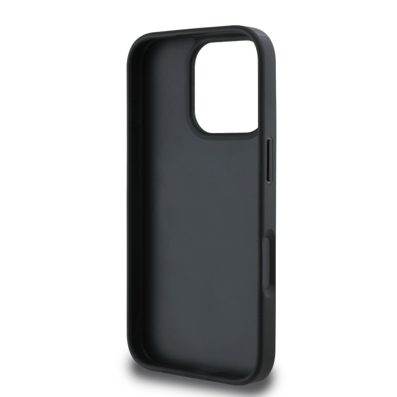 Guess PU Grained Roses 4G Metal Logo Zadný Kryt pre iPhone 16 Pro Black