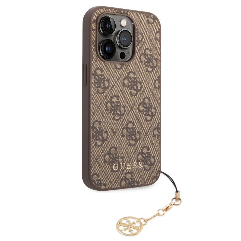 Guess 4G Charm Zadný Kryt pre iPhone 13 Pro Tone on Tone Brown