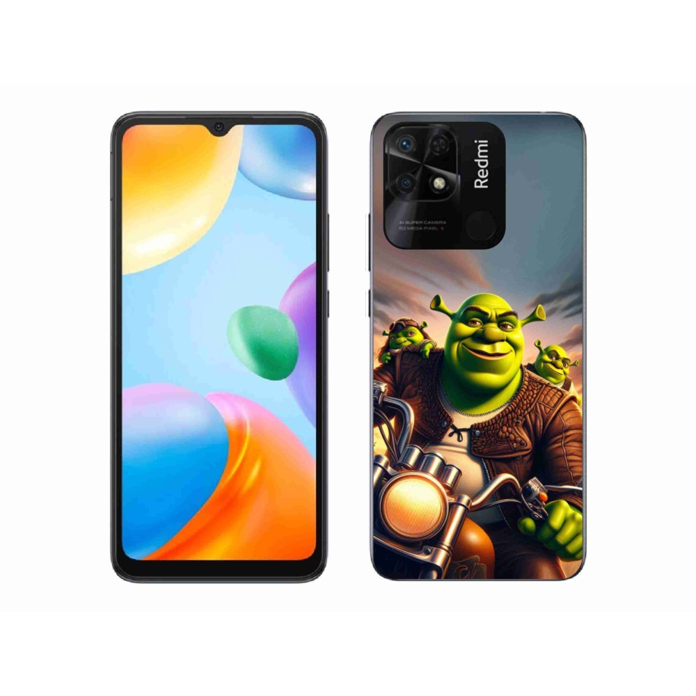 Gélový kryt mmCase na Xiaomi Redmi 10C - shrek na motorke