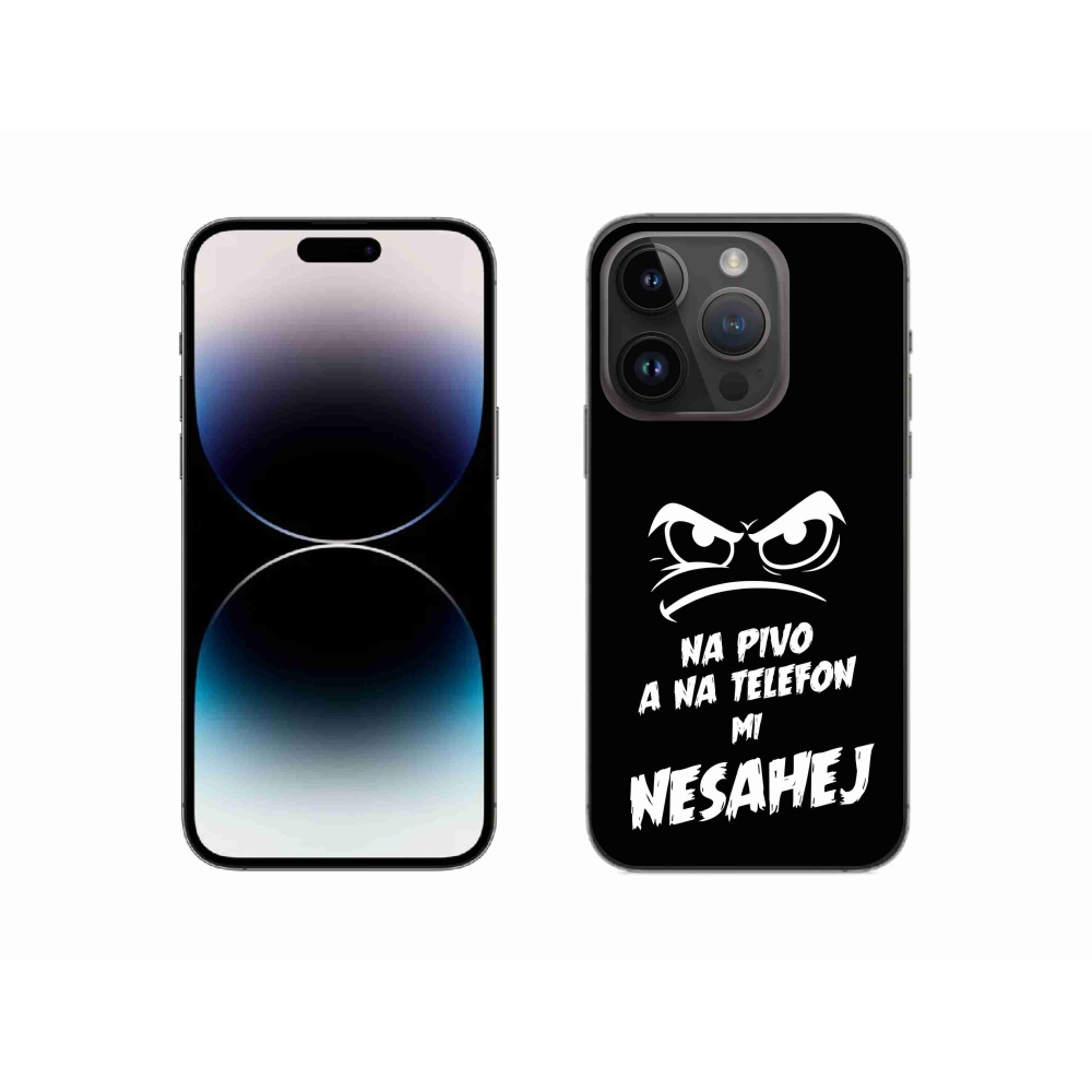 Gélový kryt mmCase na iPhone 14 Pro 6.1 - pivný motív 2 čierne pozadie