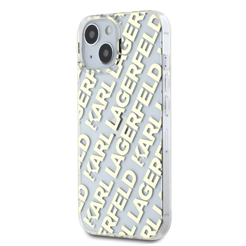 Karl Lagerfeld IML Electroplated Repeated Logo Zadný Kryt pre iPhone 15 Gold