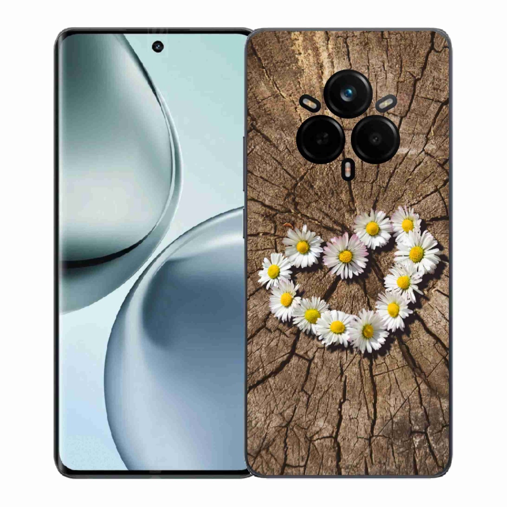 Gélový kryt mmCase na Realme 14 Pro+ 5G - srdce z margaréty