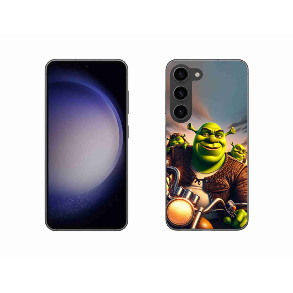 Gélový kryt mmCase na Samsung Galaxy S23 5G - shrek na motorke