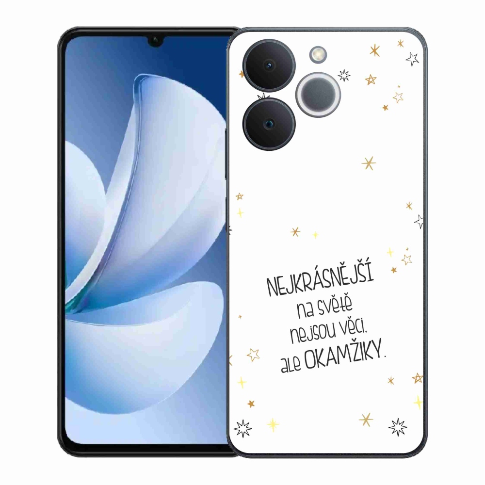 Gélový kryt mmCase na Realme Note 70T - citát 4 biele pozadie