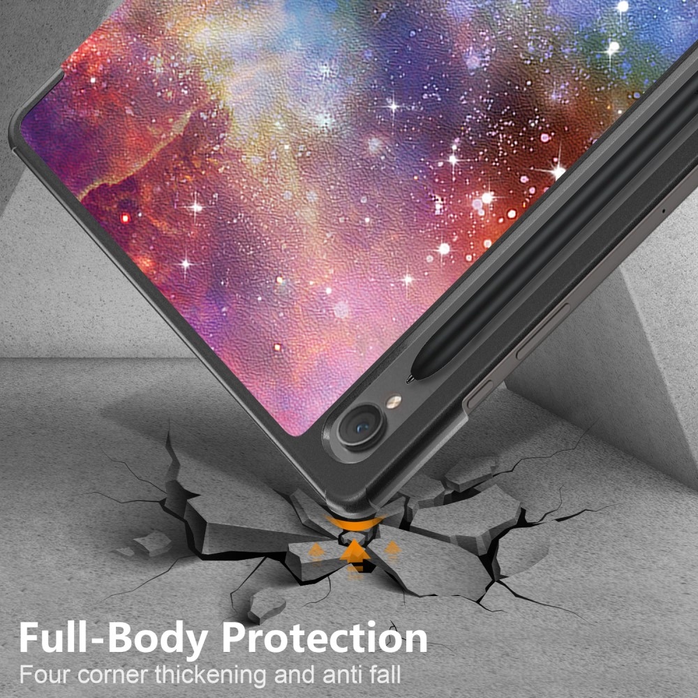 Print chytré zatváracie púzdro na Samsung Galaxy Tab S9 FE - vesmír
