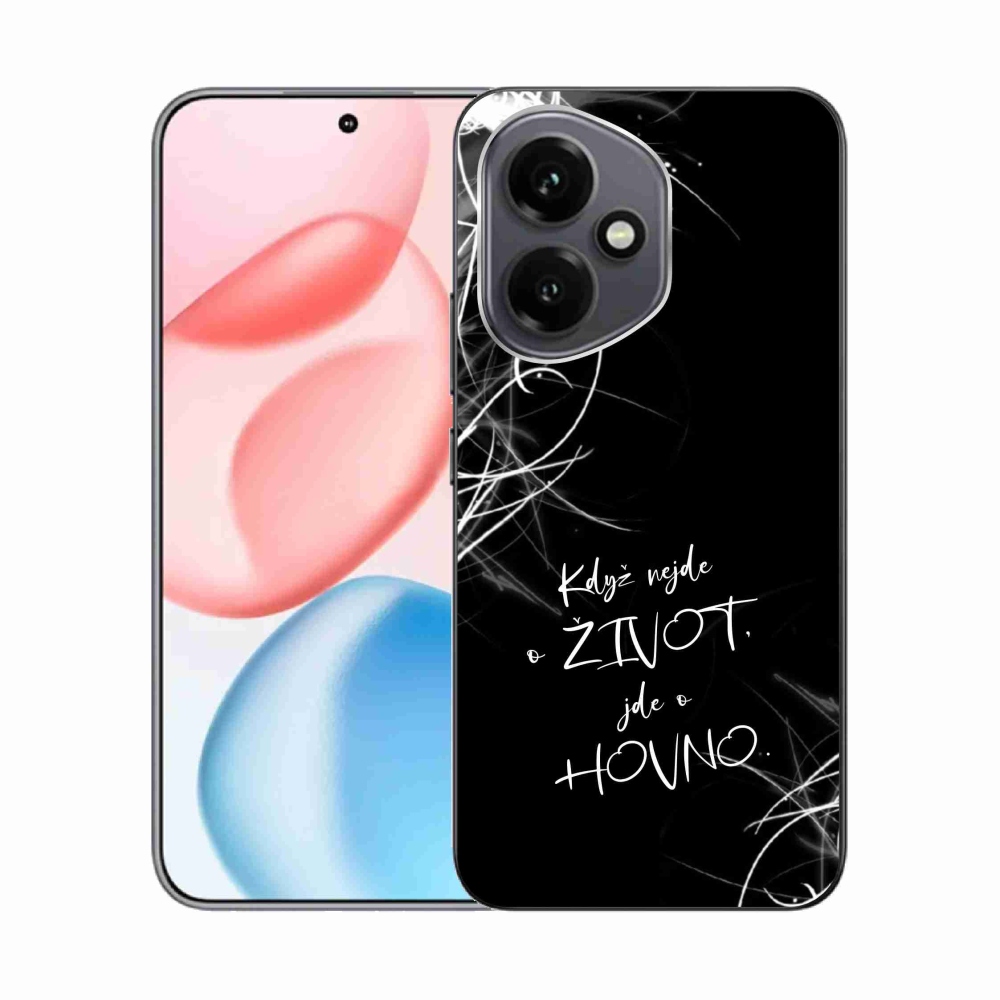 Gélový kryt mmCase na Honor 400 - vtipný text 16 čierne pozadie