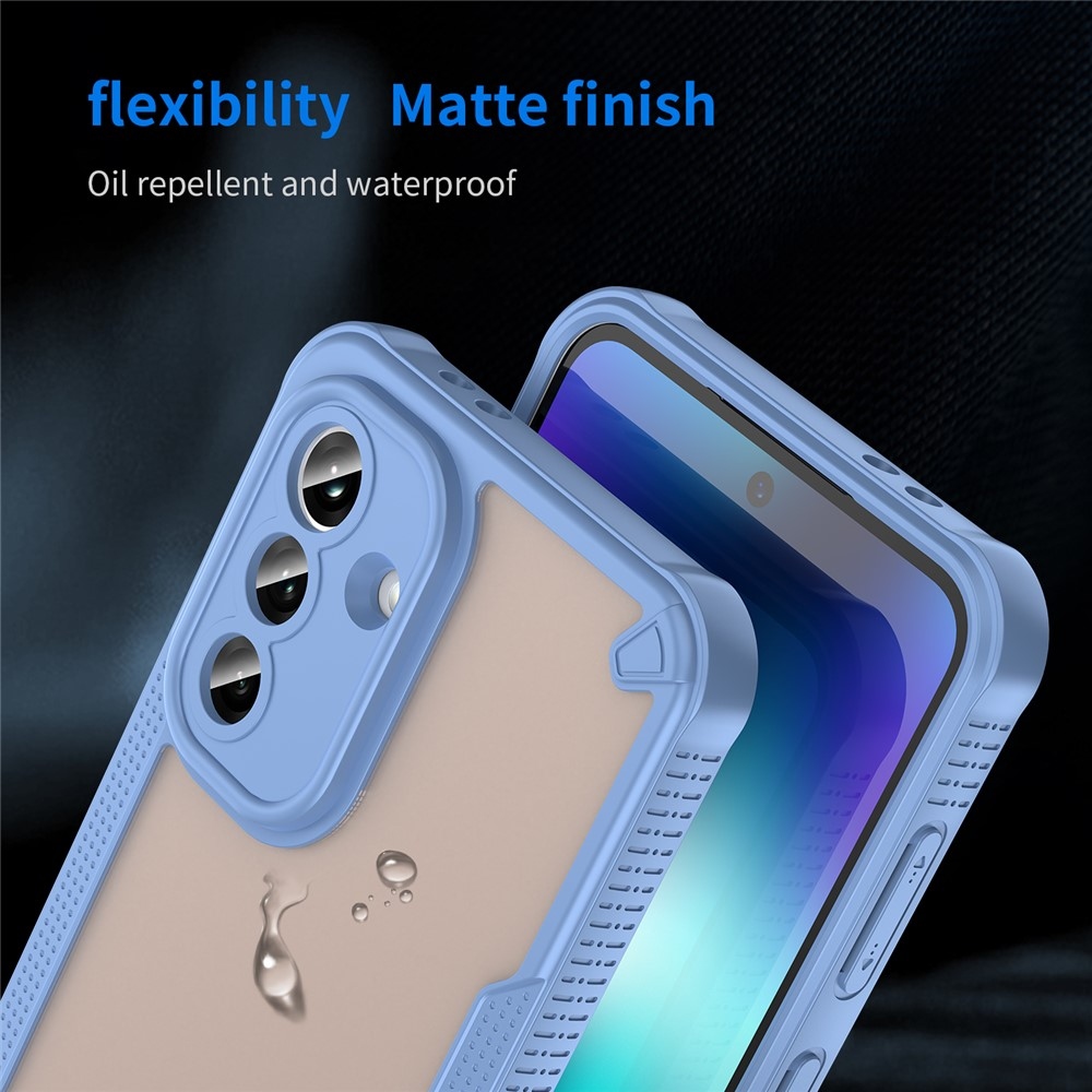 Frosted odolný kryt na Samsung Galaxy A37 5G - modrý