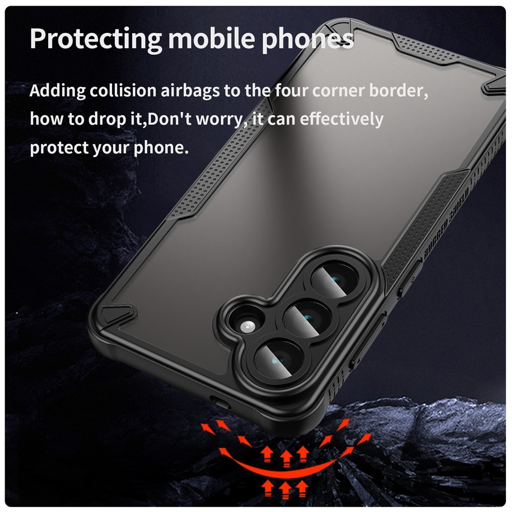 Frosted odolný kryt na Samsung Galaxy S26 - čierny