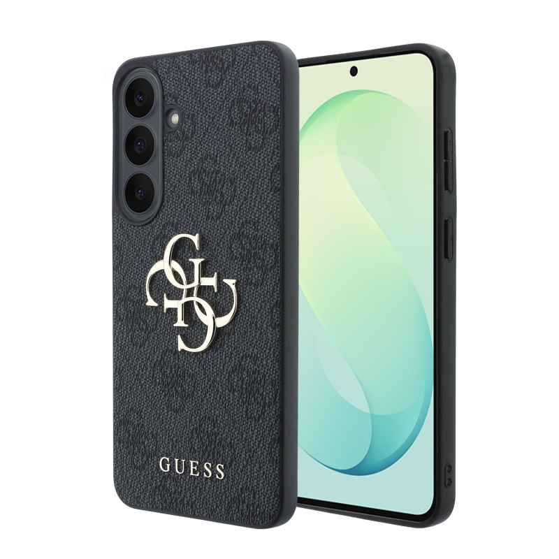 Guess PU 4G Metal Logo – zadný kryt pre Samsung Galaxy S26 FE, čierny