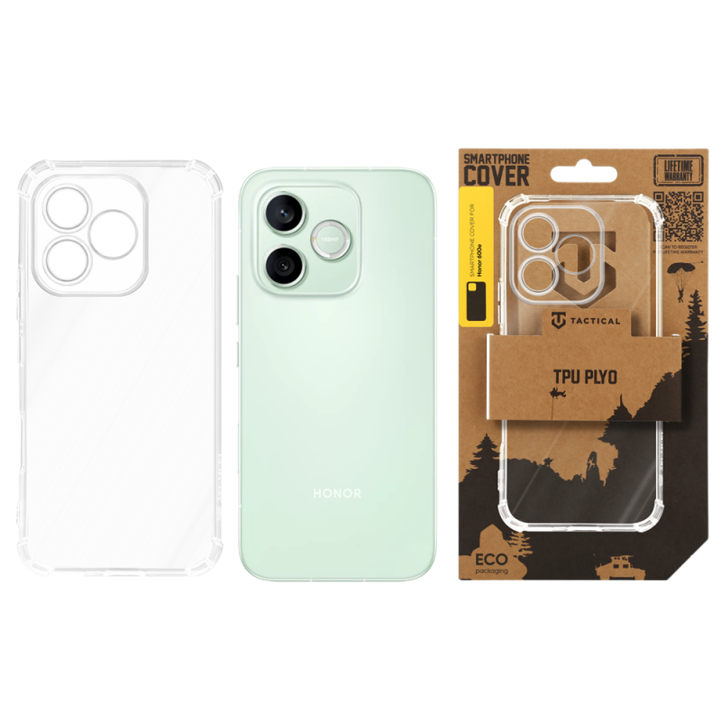 Taktický TPU kryt Plyo pre Honor 600e – priehľadný