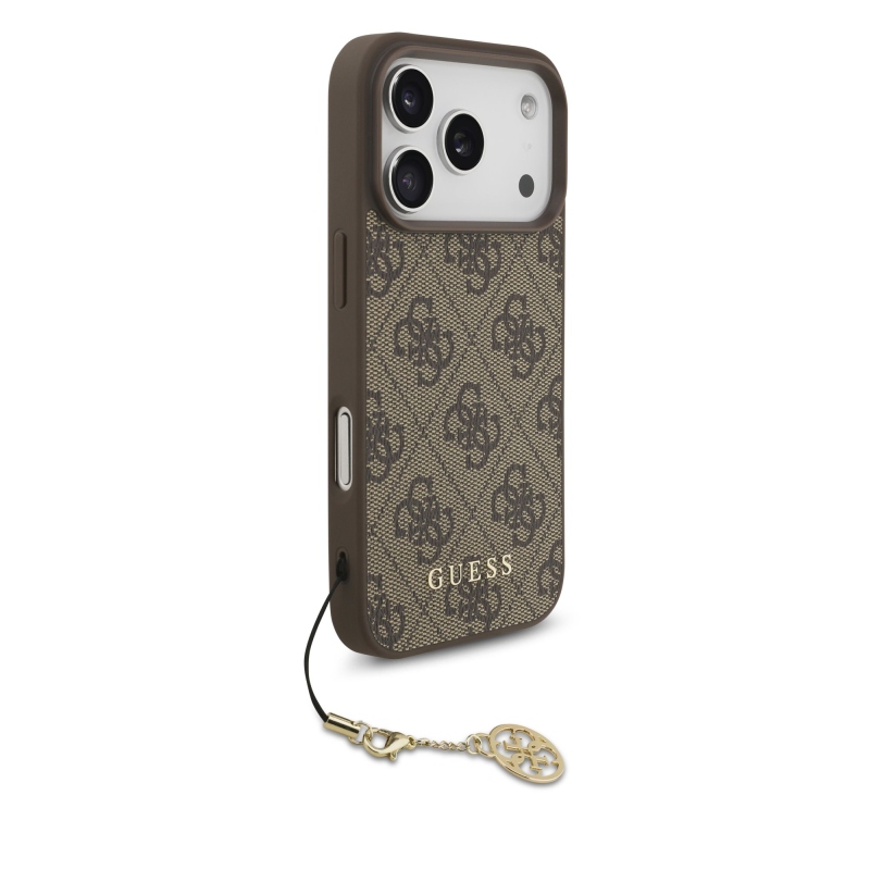 Guess 4G Charm Zadný kryt pre iPhone 17 Pro Tone on Tone Brown