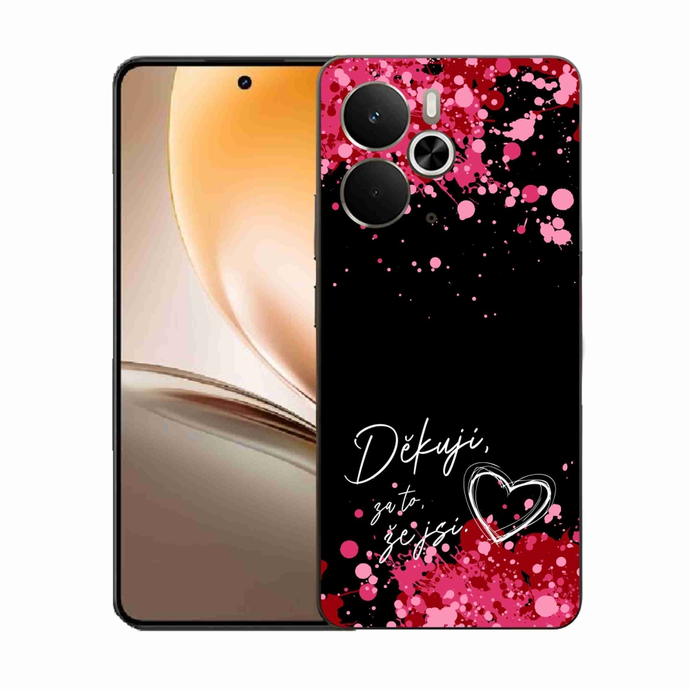 Gélový kryt mmCase na Realme 14 5G - zamilovaný text 2 čierne pozadie