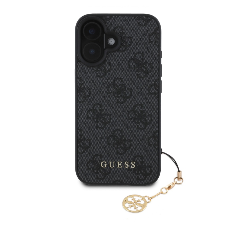 Guess 4G Charm Zadný Kryt pre iPhone 16 Plus Tone on Tone Grey