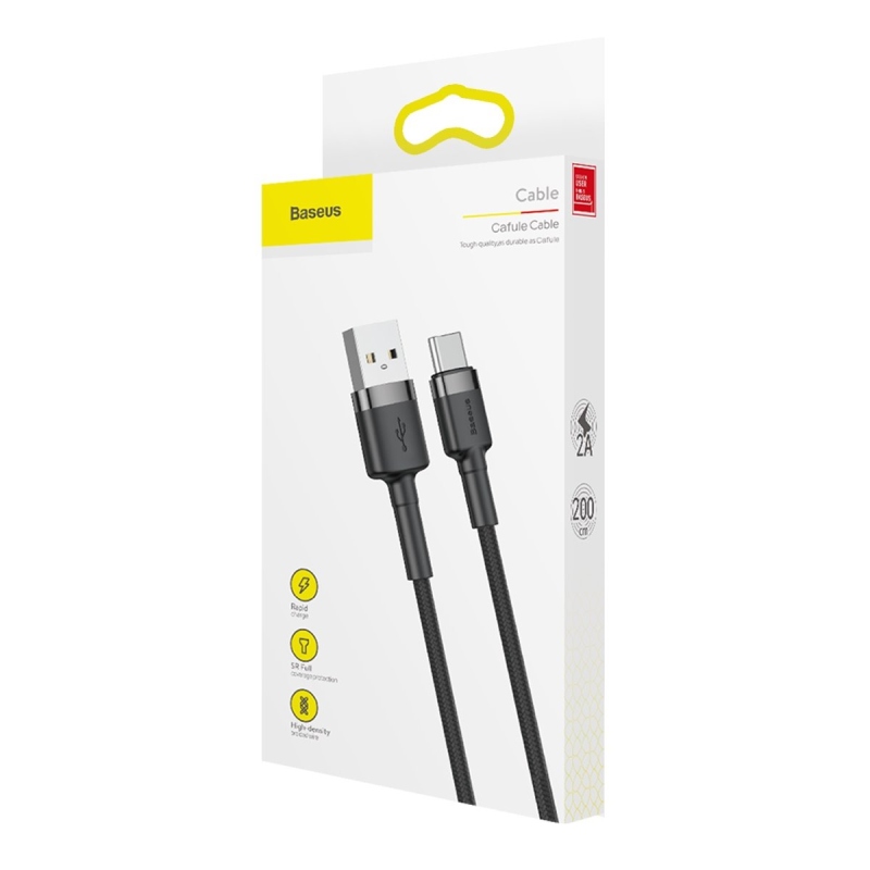 Baseus Cafule Series Dátový Kábel USB-A - USB-C 2A 2m Gray/Black